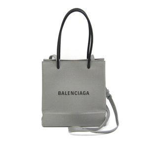 Balenciaga Shopping Tote XXS 597858 Women,Men Leather Handbag,Shoulder Bag Gray